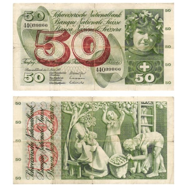 SWITZERLAND 50 francs 1973 VF-