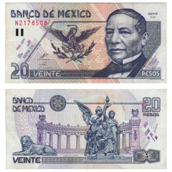 MEXICO 20 pesos 1999 VF-