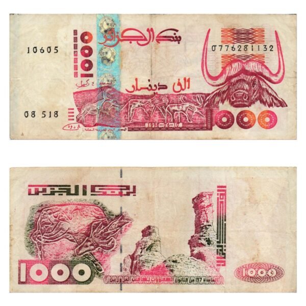 ALGERIA 1000 dinars 1998 / minor tear / VF-