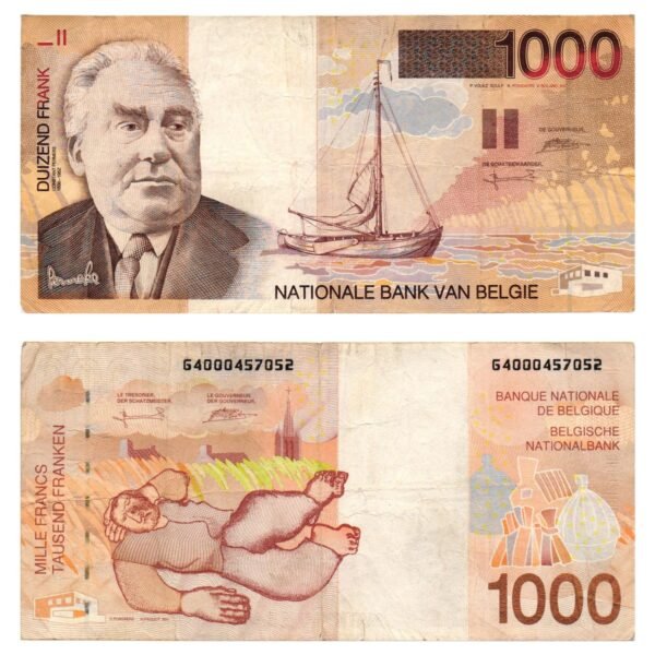 BELGIUM 1000 francs ND / minor tear / VF-