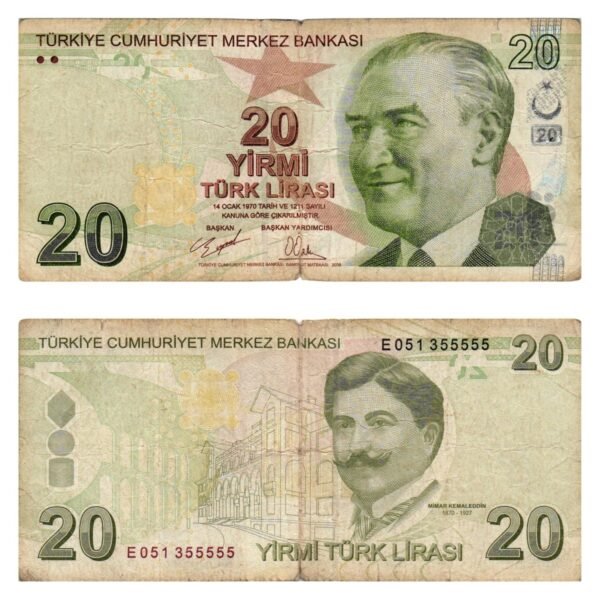 TURKEY 20 lira 2009 / tears / F