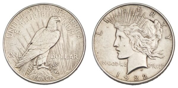 UNITED STATES OF AMERICA 1 dollar 1922 / Silver Peace Dollar / VF
