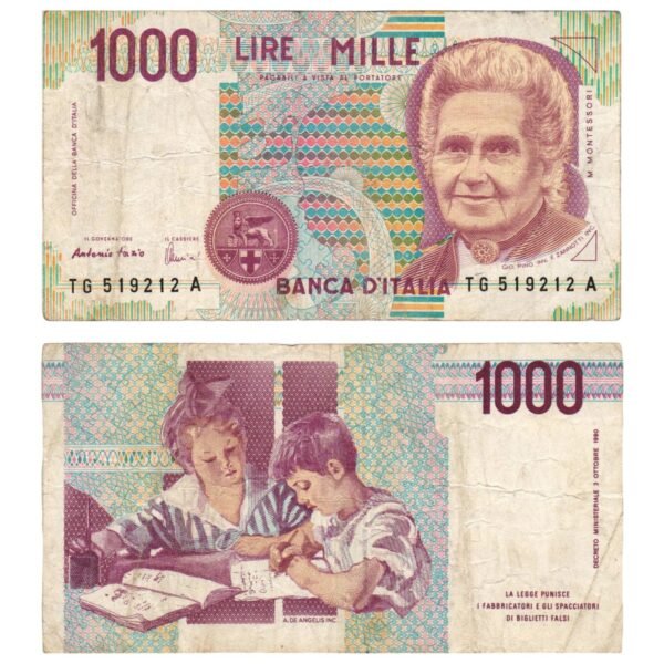 ITALY 1000 lire 1995 VF