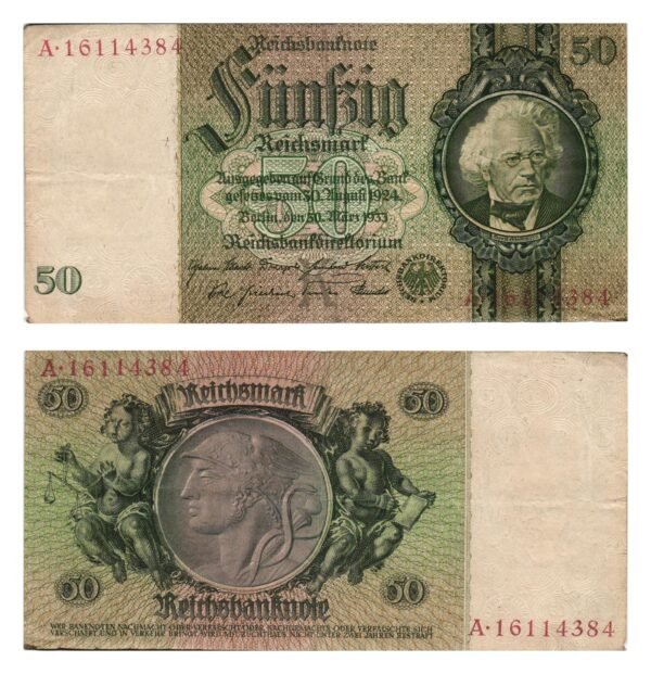 GERMANY 50 reichsmark 1933 / Letter K / VF