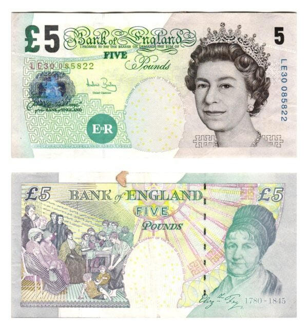 ENGLAND 5 pounds 2002 XF