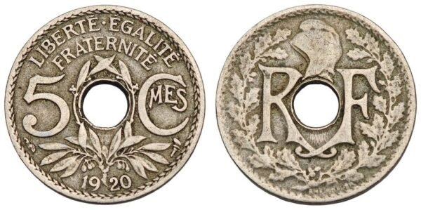 FRANCE 5 centimes 1920 VF
