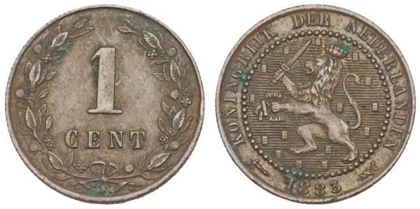 NETHERLANDS 1 cent 1883 VF