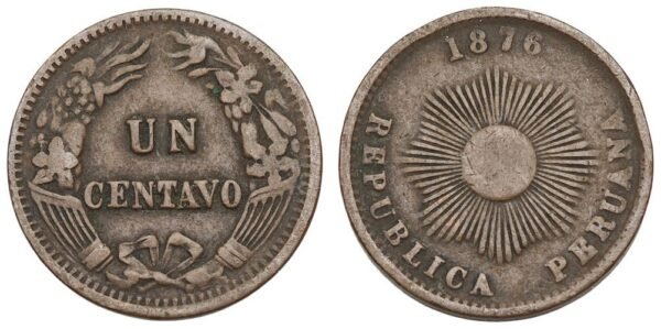PERU 1 centavo 1876 VF