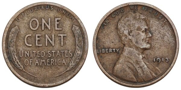 UNITED STATES OF AMERICA 1 cent 1913 / Lincoln Wheat Cent / VF