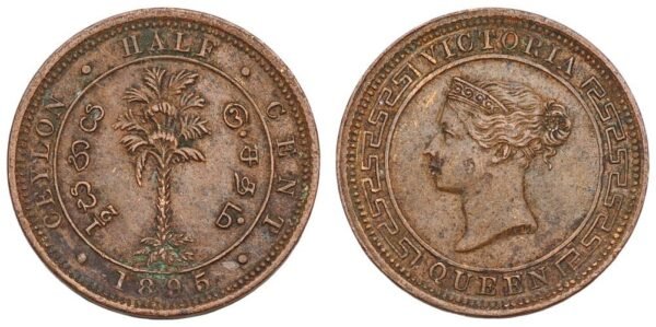 CEYLON 1/2 cent 1895 VF