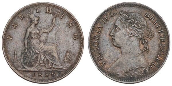 GREAT BRITAIN 1 farthing 1886 VF