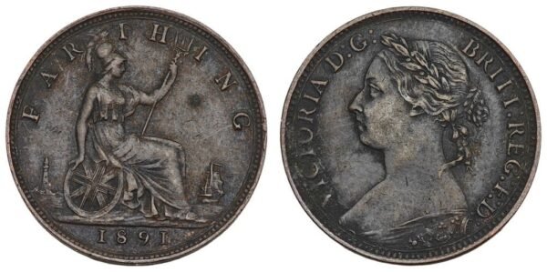 GREAT BRITAIN 1 farthing 1891 VF