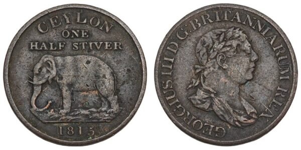 CEYLON 1/2 stiver 1815 VF