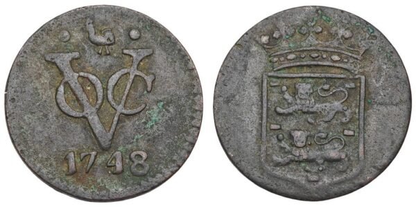 NETHERLANDS EAST INDIES 1 duit 1748 / West Friesland / VF