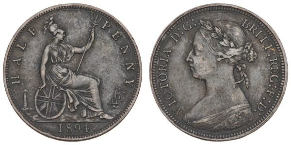 GREAT BRITAIN 1/2 penny 1894 VF