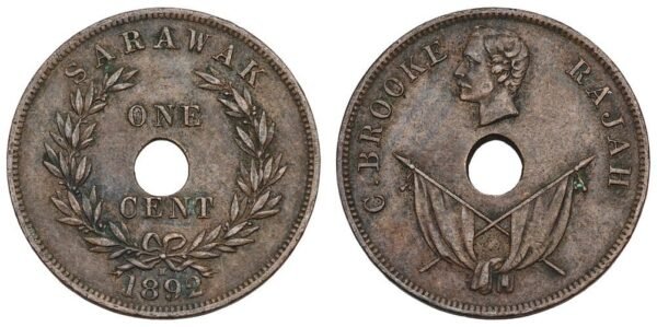 SARAWAK 1 cent 1892 VF