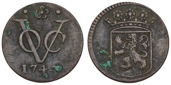 NETHERLANDS EAST INDIES 1 duit 1744 / Holland / VF-