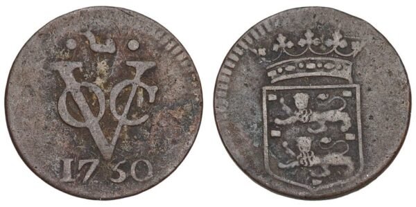 NETHERLANDS EAST INDIES 1 duit 1750 / West Friesland / VF-
