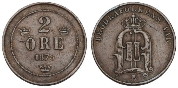 SWEDEN 2 ore 1878 VF-