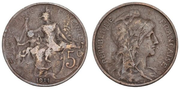 FRANCE 5 centimes 1911 VF-