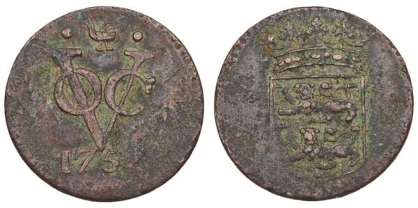 NETHERLANDS EAST INDIES 1 duit 175? / West Friesland / VF-
