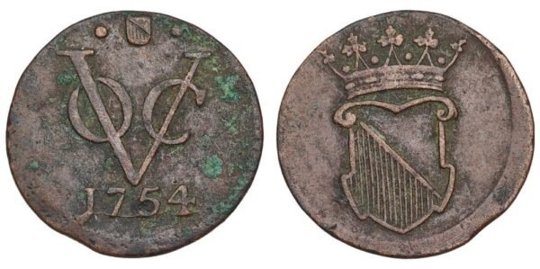 NETHERLANDS EAST INDIES 1 duit 1754 / Utrecht / VF-