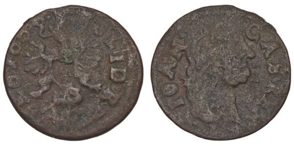 POLAND-LITHUANIA 1 solid 16__ / John II Casimir Vasa / VF-