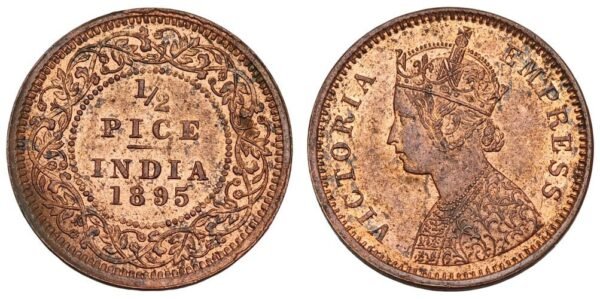 INDIA 1/2 pice 1895 XF