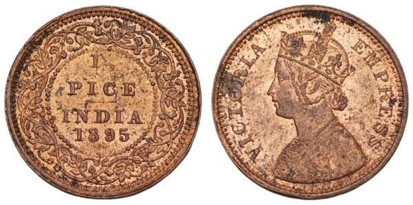 INDIA 1/2 pice 1895 VF+