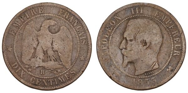 FRANCE 10 centimes 1853B F