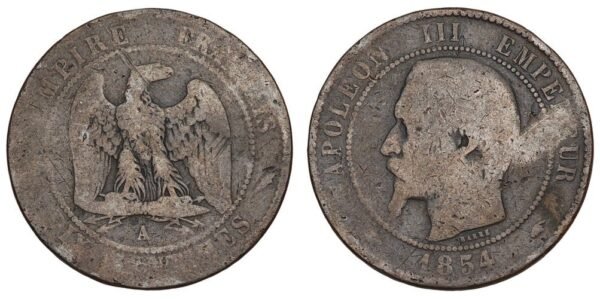 FRANCE 10 centimes 1854A F