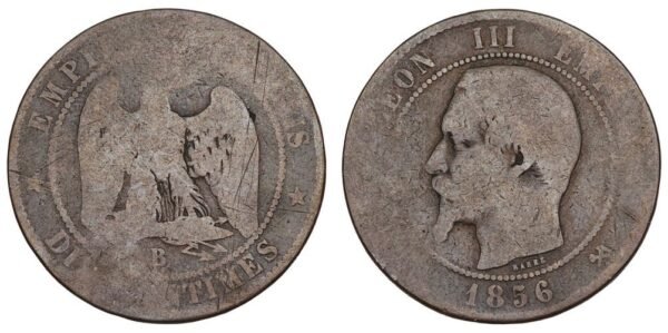 FRANCE 10 centimes 1856B F
