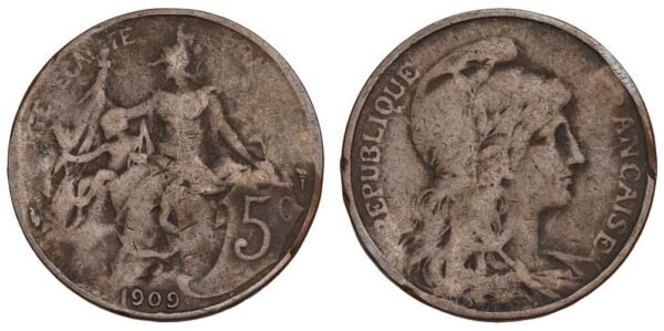 FRANCE 5 centimes 1909 F