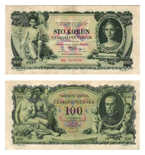 CZECHOSLOVAKIA 100 korun 1931 VF