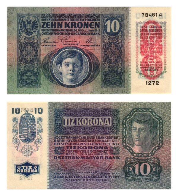 AUSTRIA 10 kronen ND(1919) / Deutschösterreich overprint / VF+