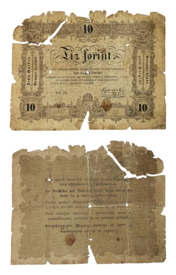 HUNGARY 10 forint 1848 / broken / VG