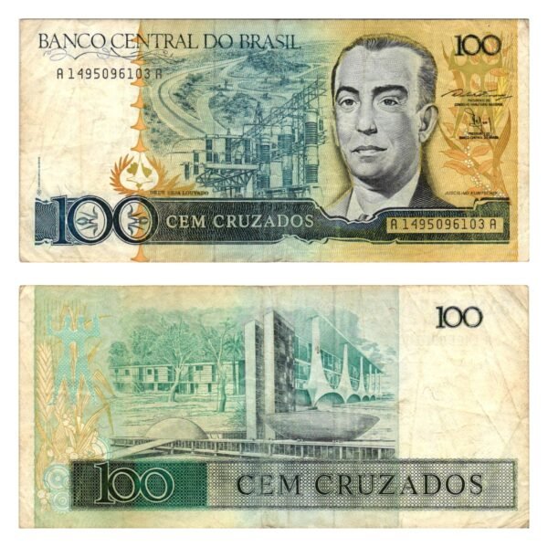 BRAZIL 100 cruzados 1987 VF