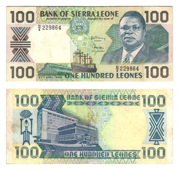 SIERRA LEONE 100 leones 1989 VF