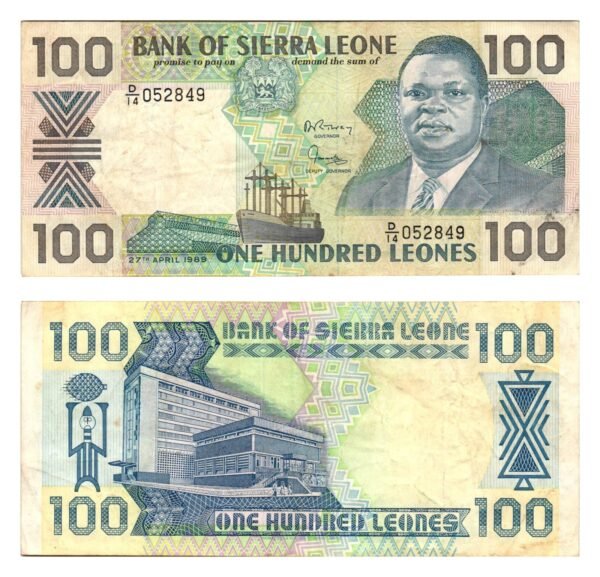 SIERRA LEONE 100 leones 1989 VF