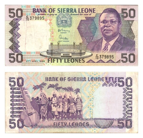 SIERRA LEONE 50 leones 1988 VF