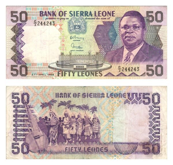 SIERRA LEONE 50 leones 1988 VF