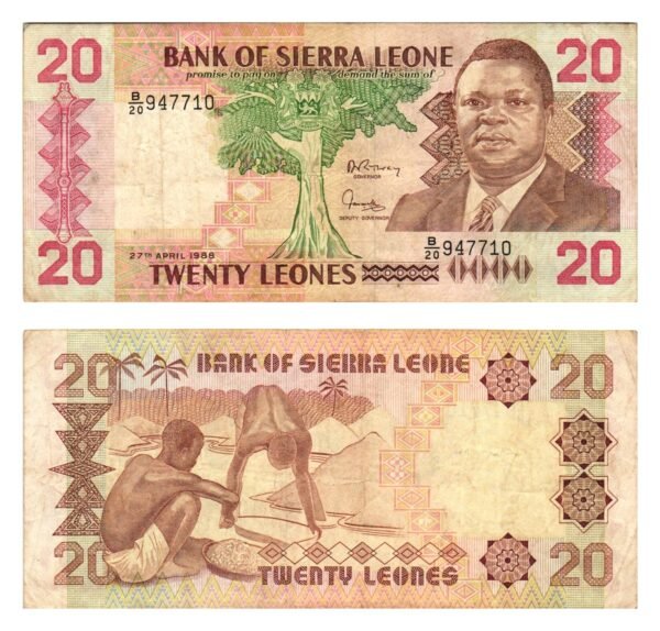 SIERRA LEONE 20 leones 1988 VF-