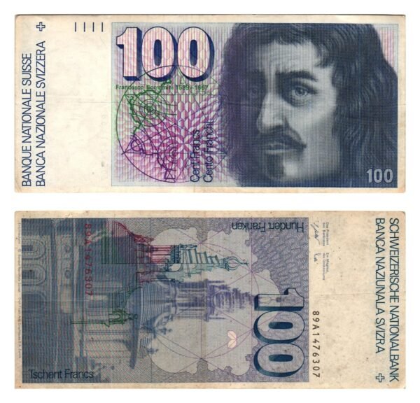 SWITZERLAND 100 francs 1989 VF-