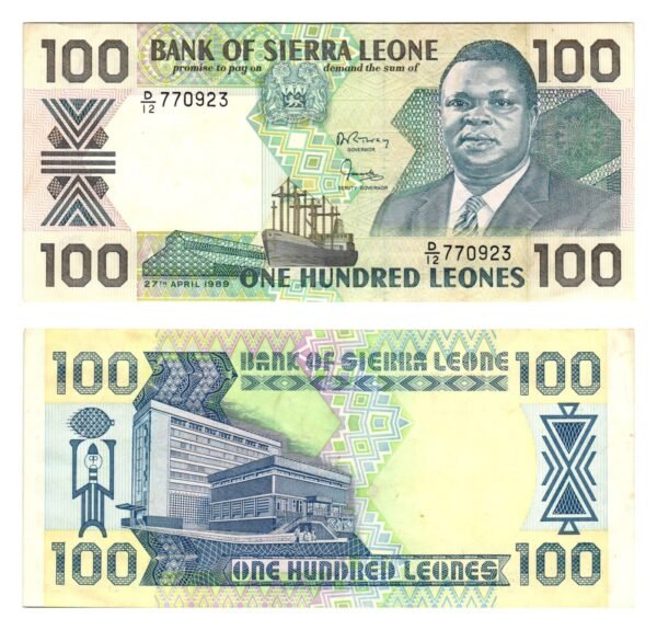 SIERRA LEONE 100 leones 1989 VF+