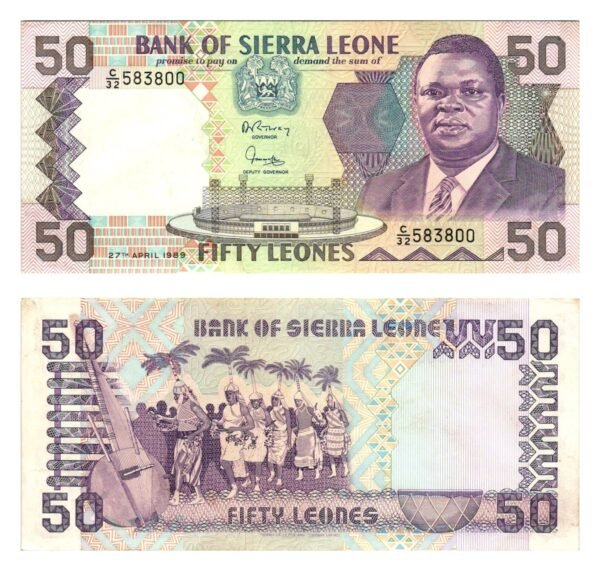 SIERRA LEONE 50 leones 1989 VF+