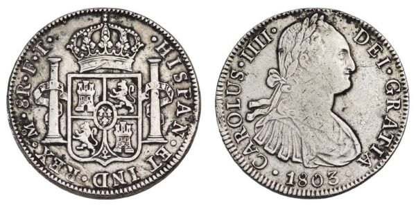 MEXICO 8 reales 1803 / Spanish Colony / Silver / VF