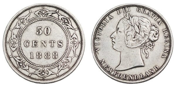 CANADA 50 cents 1888 / Newfoundland / Silver / VF