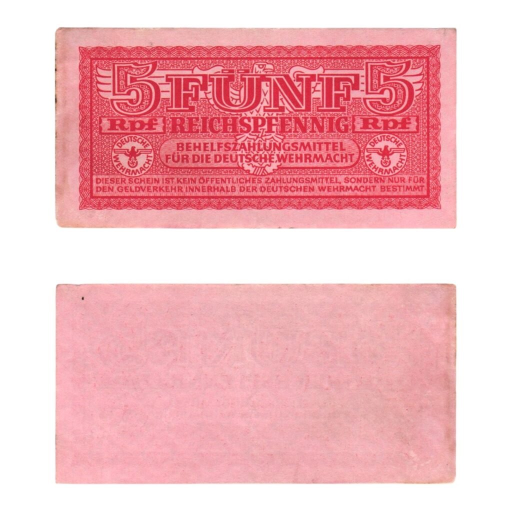 GERMANY 5 reichspfennig ND(1942) / 3rd Reich / Deutsche Wehrmacht / WWII Military Issue / VF
