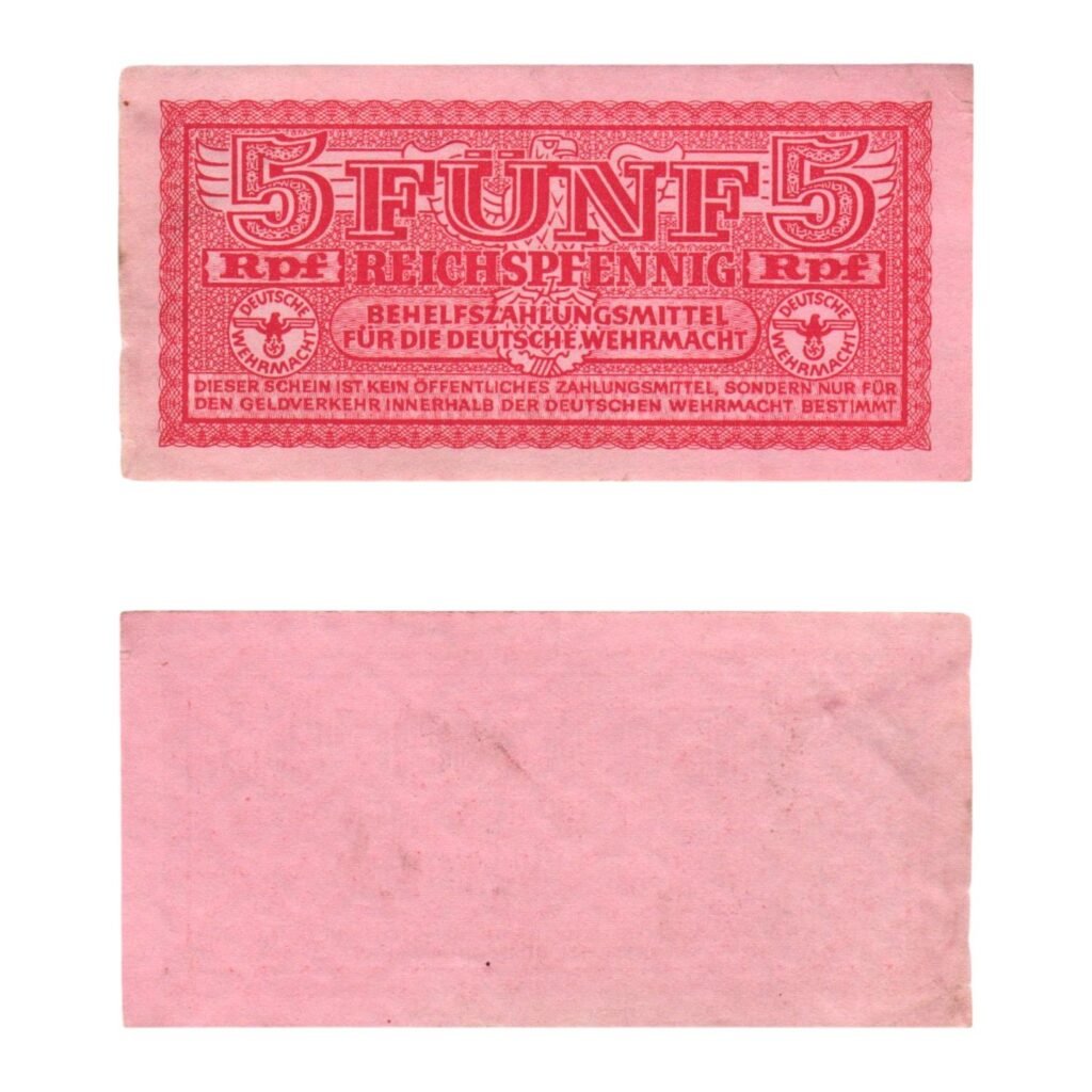 GERMANY 5 reichspfennig ND(1942) / 3rd Reich / Deutsche Wehrmacht / WWII Military Issue / VF
