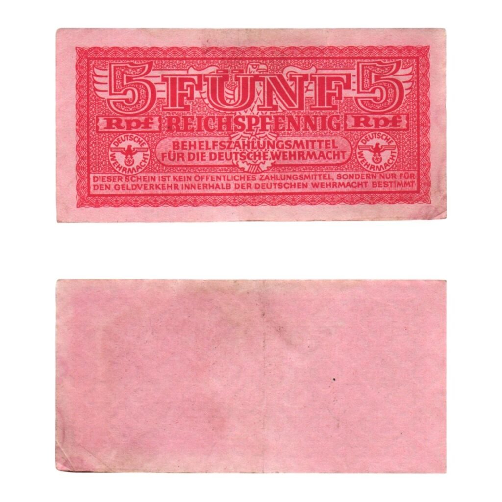 GERMANY 5 reichspfennig ND(1942) / 3rd Reich / Deutsche Wehrmacht / WWII Military Issue / VF